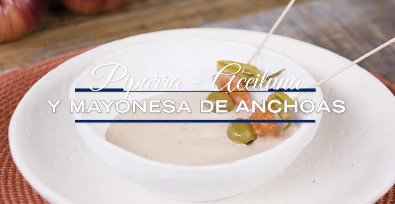 Receta:  Mayonesa de anchoas con aceituna y piparras