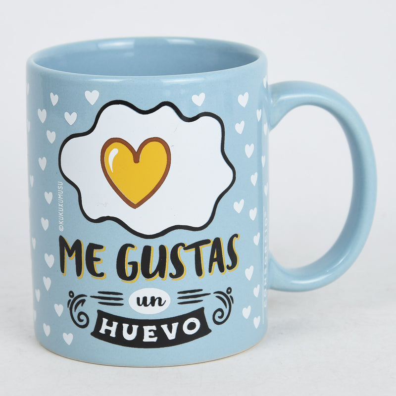 Taza Consorcio Azul "Me gustas un huevo"