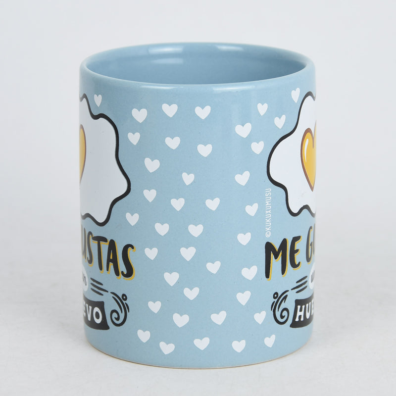 Taza Consorcio Azul "Me gustas un huevo"