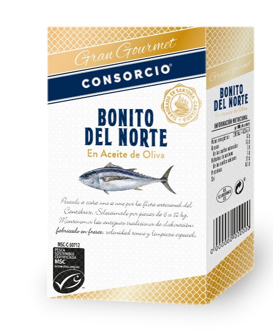 Thon rouge du Nord en conserve à l'huile d'olive, format économique, 8 unités x 110 g