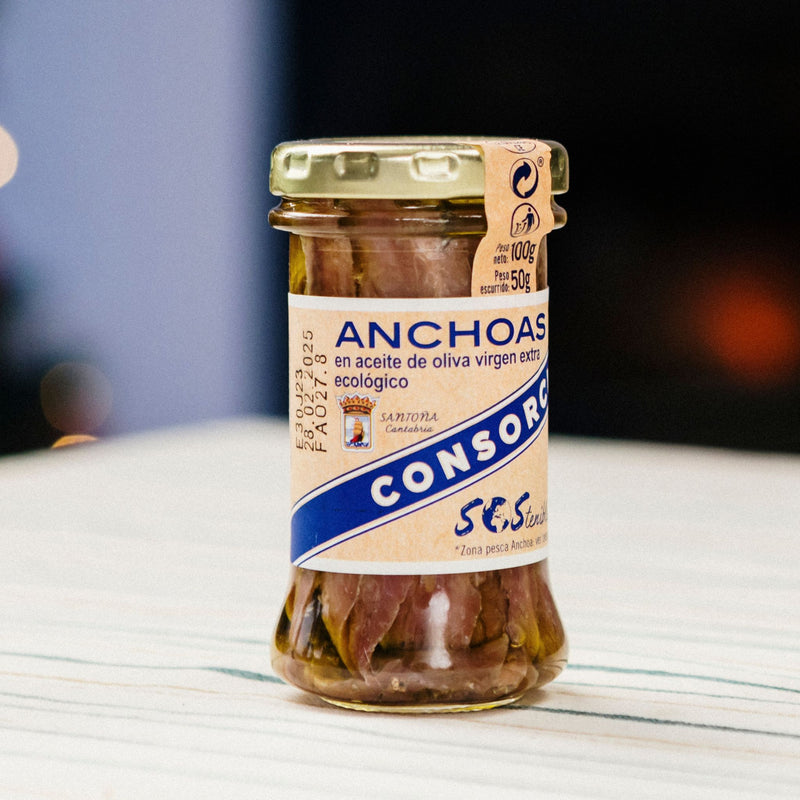 Anchoas MSC en AOVE ecológico en tarro 100g