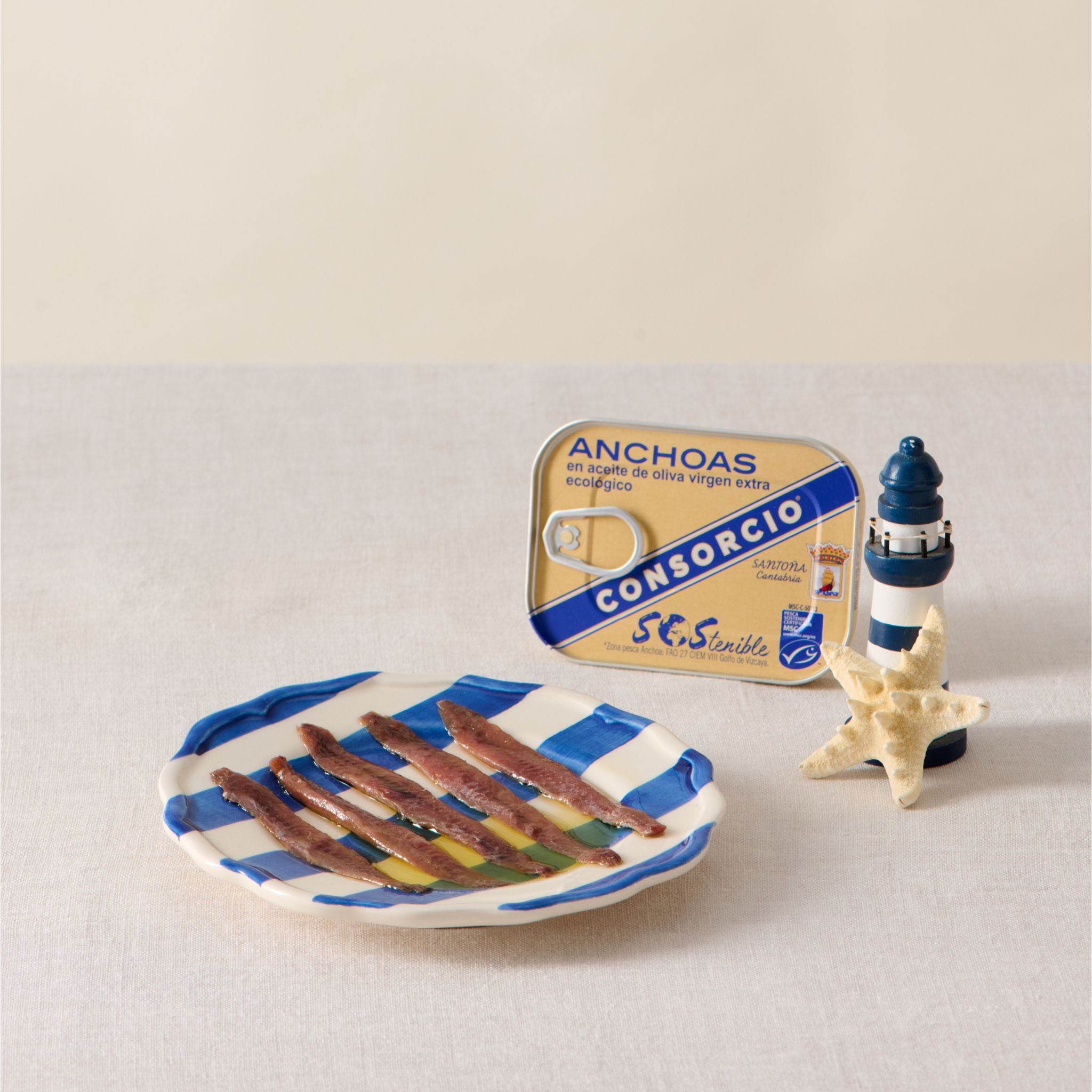 Anchoas MSC en AOVE extra ecológico en lata 74g