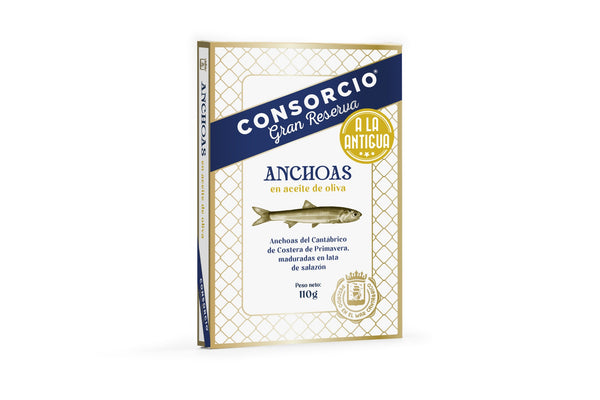 Anchoas del Cantábrico "a la antigua" en aceite de oliva  - 110g